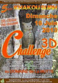 3D challenge  Khâkou-Sûhr, tir chasse. Le dimanche 16 juin 2013 à Ménestreau en Villette. Loiret. 